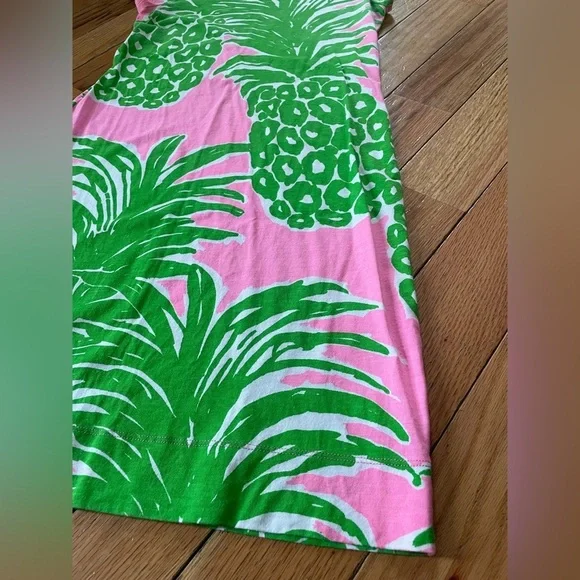 Lilly Pulitzer Women's Size XS Loren Pink & Green Pineapple Dress Boatneck - Picture 2 of 11